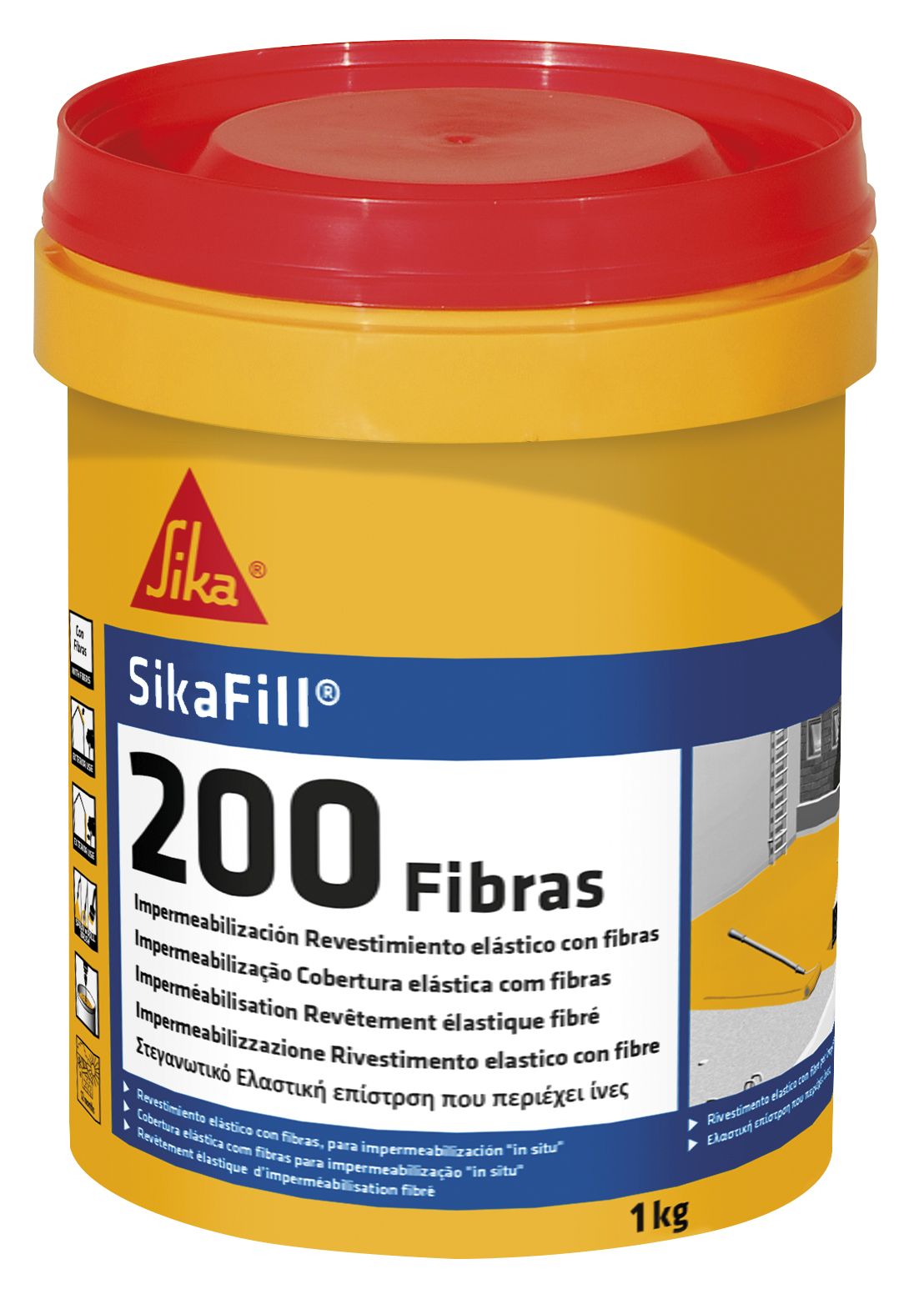 Sikafill-200 Fibras tile red 1 KG Cubo